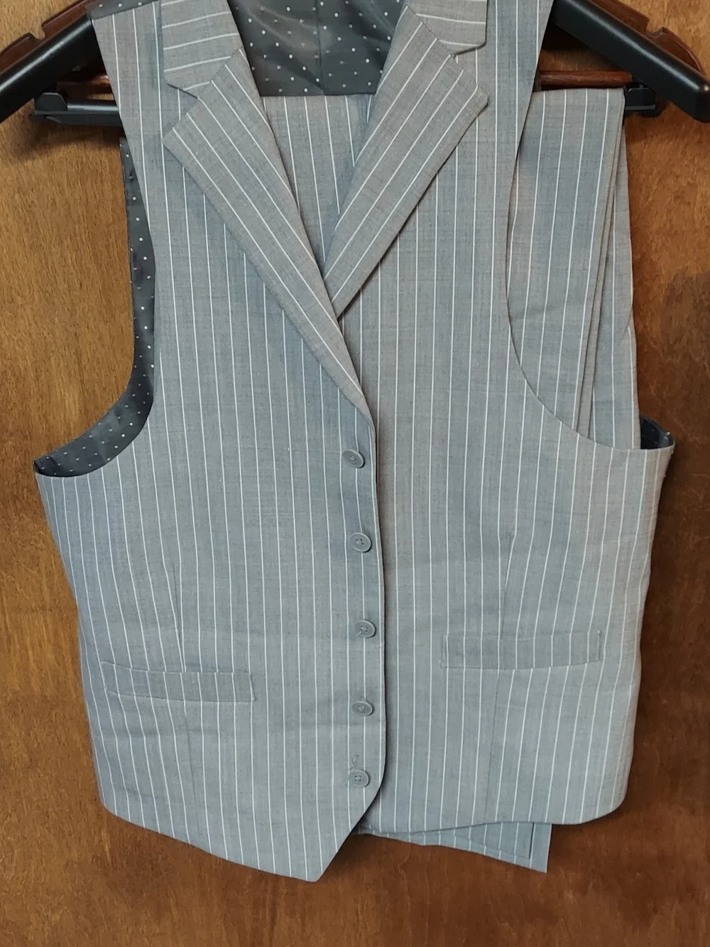 Men's Gray Pinstripe 3 Piece Suit
